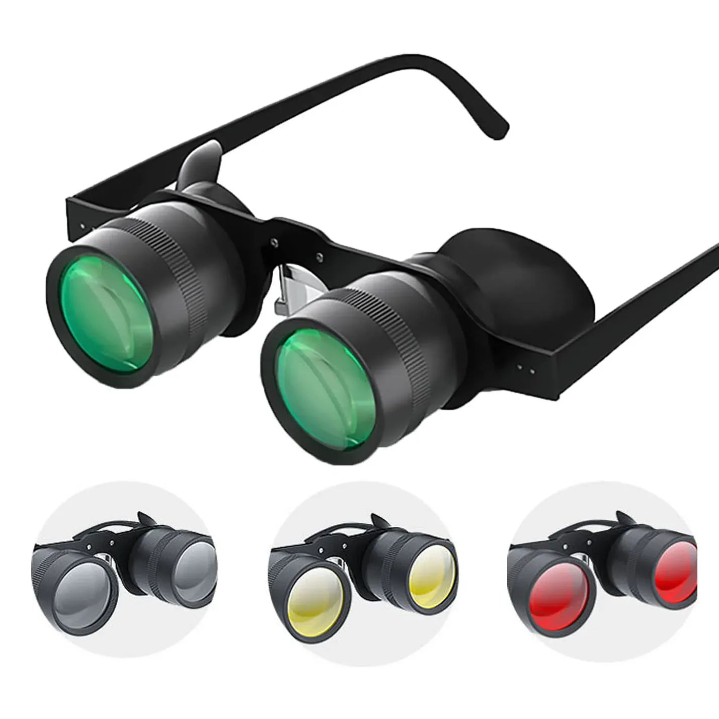 Hands-Free Binocular Glasses 10x - Fishing, Bird Watching & Sports Telescope Fishing Binoculars for outdoor bird watching, fishing, sports, theater professional hands-free glasses HD portable telescope