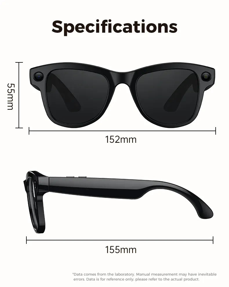 Smart AI Glasses – 8K Camera, Real-Time Translator & Photo/Video Recording Wearable