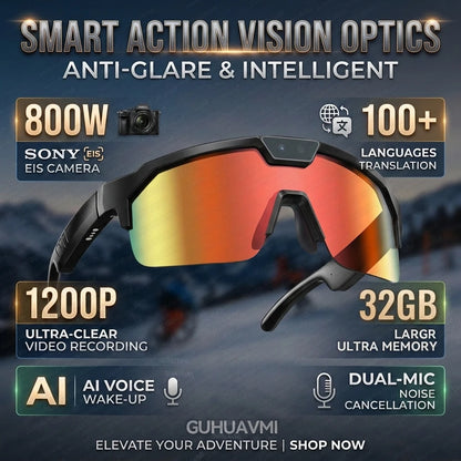 Smart Glasses with 4K HD Camera – Anti-Shake Recording, 3D Stereo Audio & Wearable Tech