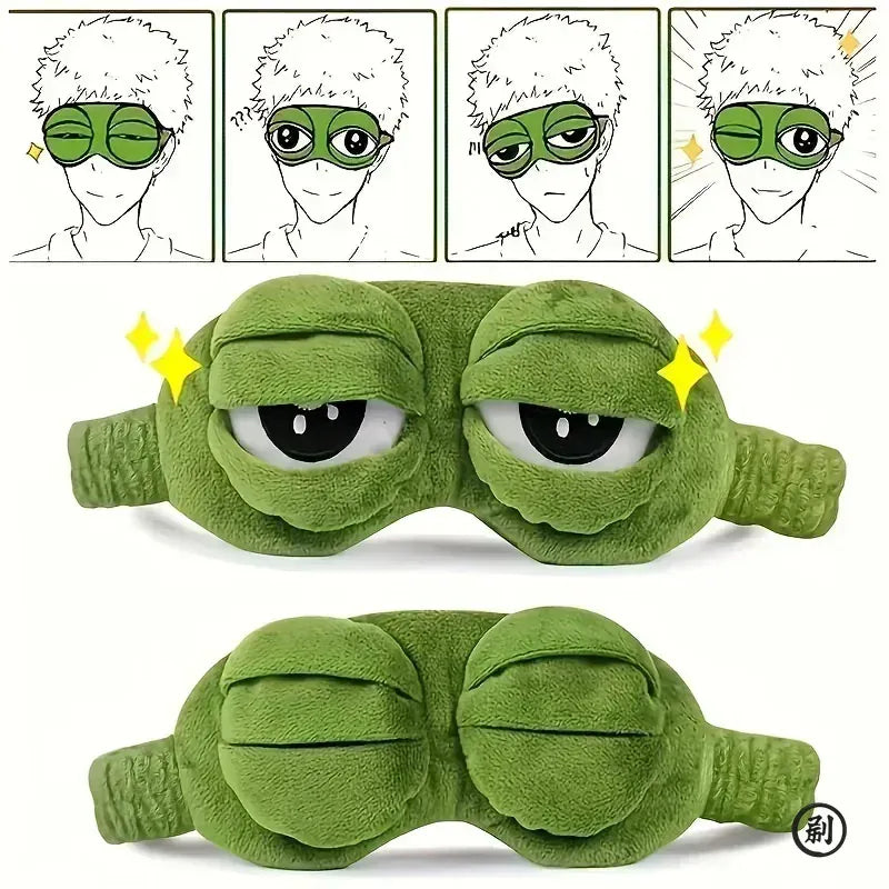 3D Frog Sleep Mask Natural Sleeping Eyeshade Women Men Creative Cartoon Soft Portable Blindfold Travel Office Eyepatch