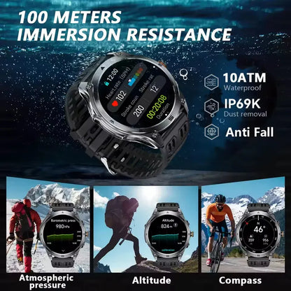 Military GPS Smartwatch for Men – Altimeter, Dual-Band GNSS & Bluetooth | Wahooly Military GPS Smartwatch for Men – Dual-Band GNSS, Altimeter, 10ATM & Bluetooth Calling