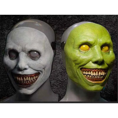 Halloween Horror Mask Toys Simulation Demon Cosplay Party Dress Up Props Accessories White Green Latex Prank Scare Scary Mask