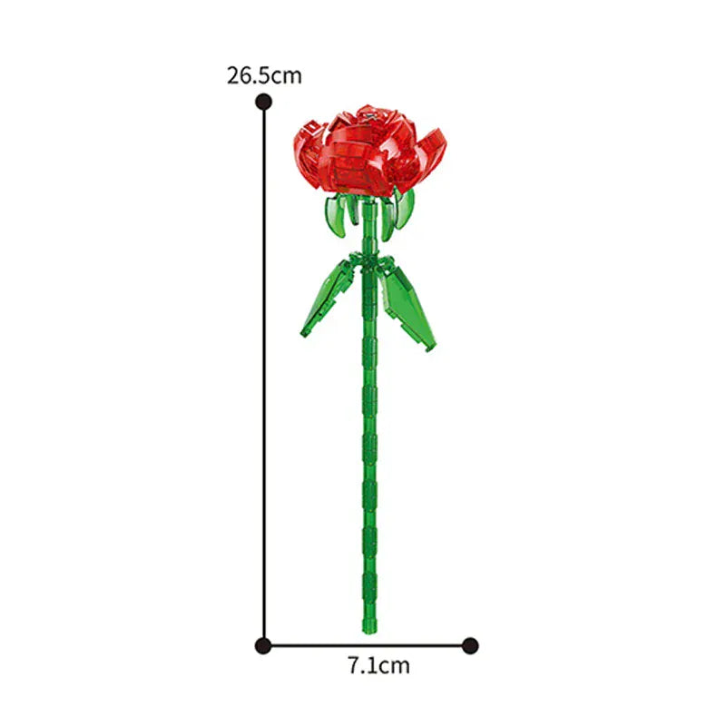 Valentine's Day Immortal Bouquet Creative Desktop Decoration Flowers Building Blocks Puzzle Simulation Toy Girls Gifts #T3