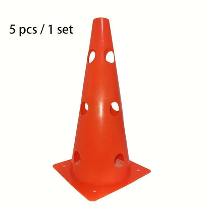 5pcs 32CM Perforated Sign Barrels Obstacles Road Cones Barricades Soccer Basketball Training Equipment