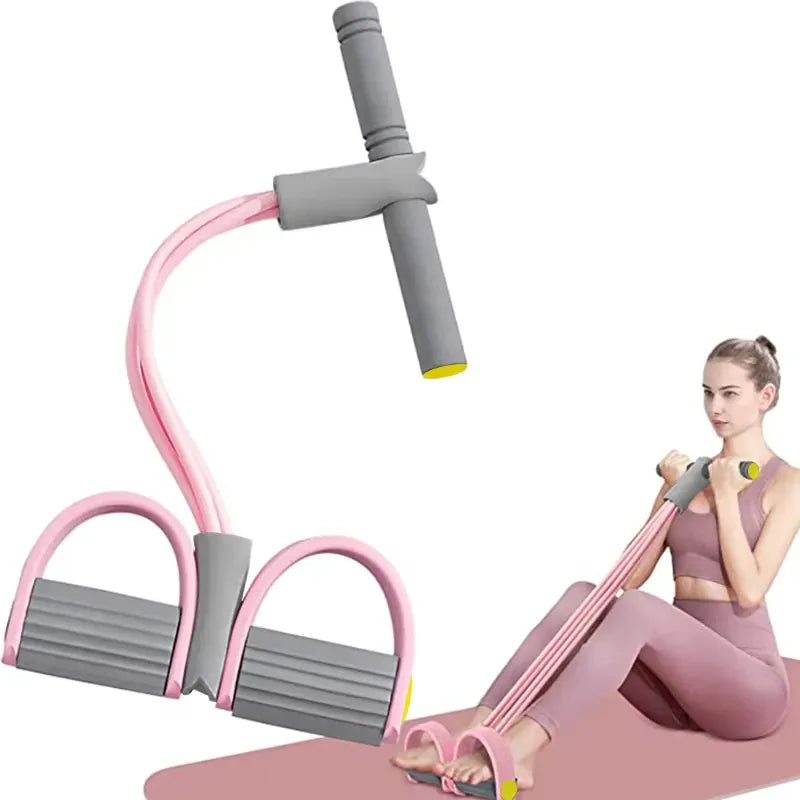 4-Tube Resistance Band Pedal Puller – Elastic Pull Rope for Yoga, Arm & Core Training