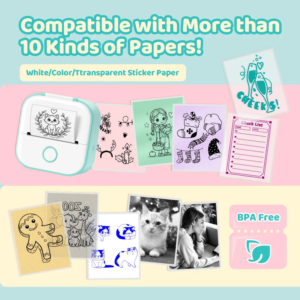 Phomemo T02 Mini Thermal Sticker Printer – Wireless, Inkless & Portable | iOS & Android