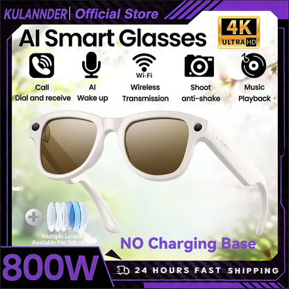 Smart AI Glasses – 8K Camera, Real-Time Translator & Photo/Video Recording Wearable