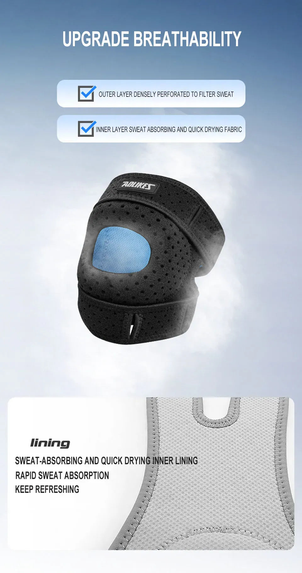 AOLIKES 1PCS Patella Knee Brace Patellar Tendon Support Strap with Gel Pad - Knee Pain,Arthritis,Tendonitis,Knee Stabilizer