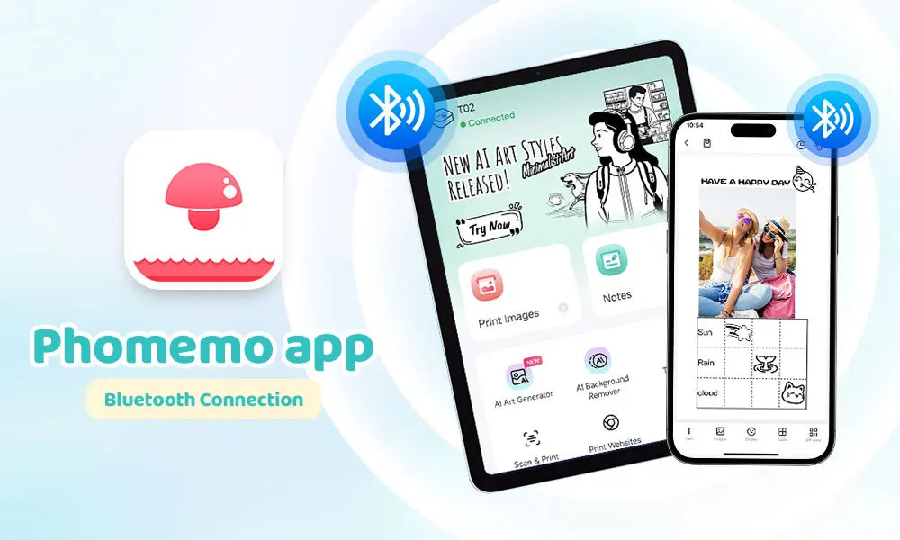 Phomemo T02 Mini Thermal Sticker Printer – Wireless, Inkless & Portable | iOS & Android