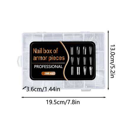 288Pcs/Box Acrylic Nail Art Tips Nail Forms For UV Gel Quick Building Extension Top Molds Dual Forms Nails Accessories Tools 288Pcs/Box Acrylic Nail Art Tips Nail Forms For UV Gel Quick Building Extension Top Molds Dual Forms Nails Accessories Tools