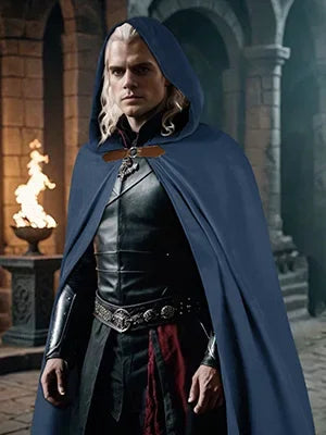 FashionMedieval Velvet Hooded Cloak - Renaissance Cape with Hood Vintage Capelet Halloween Sorcerer Costume