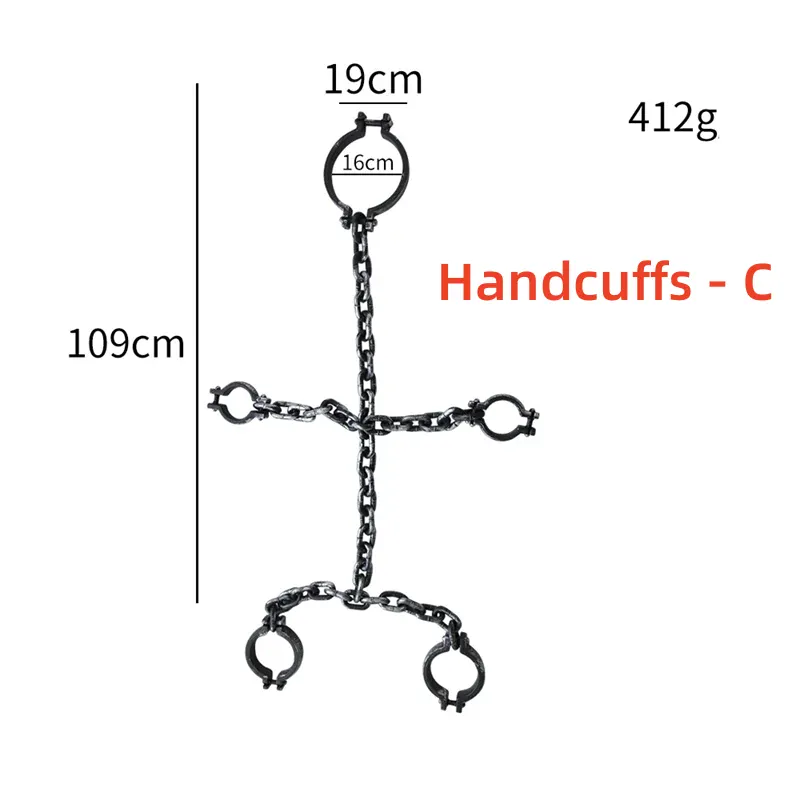 Halloween Costume Chain & Cuff Prop Set – Plastic Prisoner & Zombie Accessories