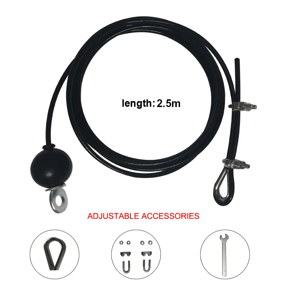 Fitness Pulley Cable Machine System DIY Gym Attachment Adjustable 2.5m Cable Workout Arm Biceps Triceps Hand Training Equipment