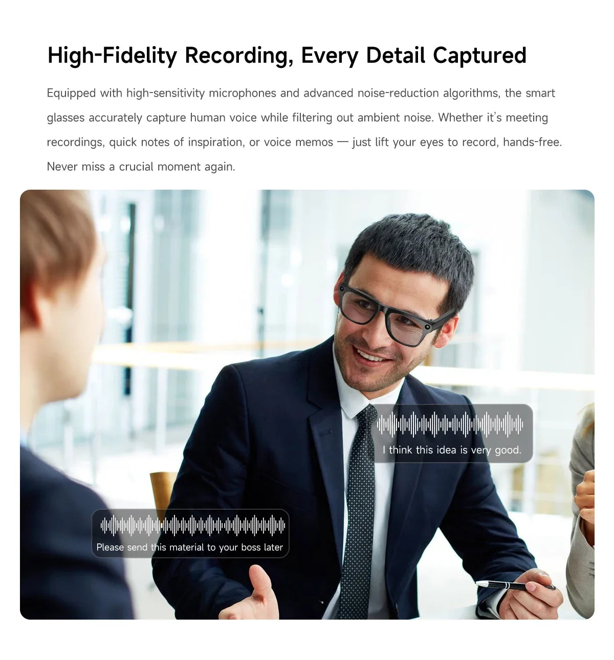 Smart Glasses with Camera – 100W HD Recording, High-Fidelity Audio & Wearable Tech