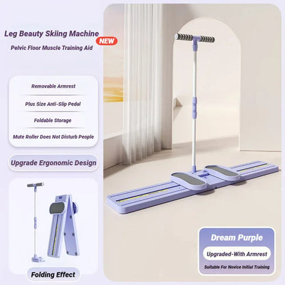 Unisex Leg Fitness Equipment For Thigh Exercises, Foldable Ski Machine Suitable For Various Scenarios.