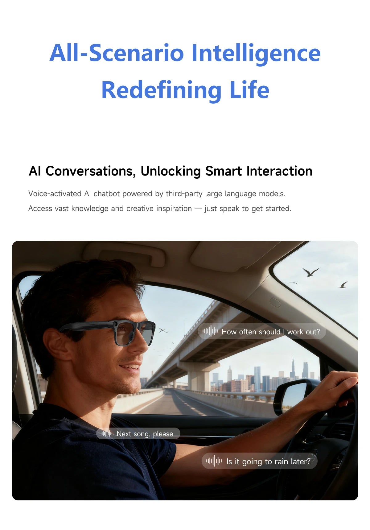 Smart Glasses with Camera – 100W HD Recording, High-Fidelity Audio & Wearable Tech