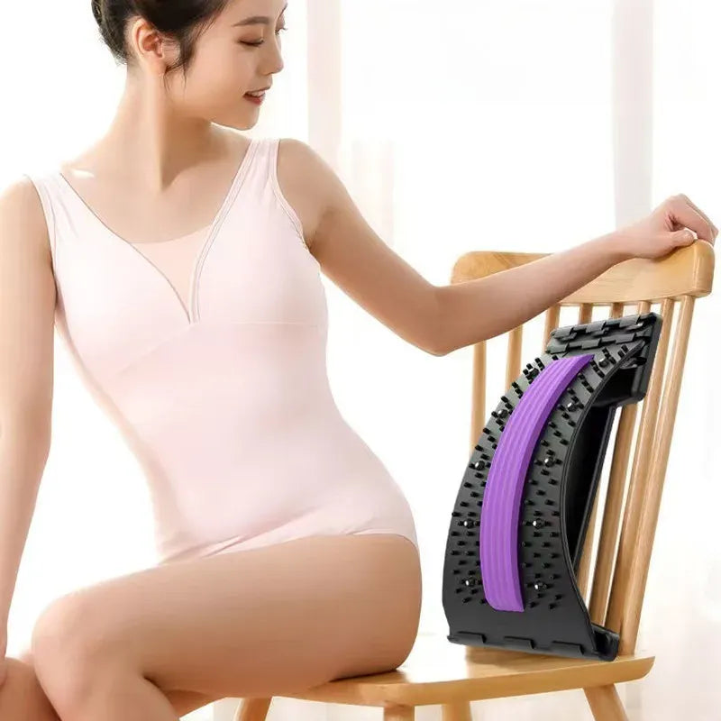Back Stretcher Board – Adjustable Lumbar Support with Magnetic Massage Points for Home Use