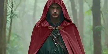 FashionMedieval Velvet Hooded Cloak - Renaissance Cape with Hood Vintage Capelet Halloween Sorcerer Costume
