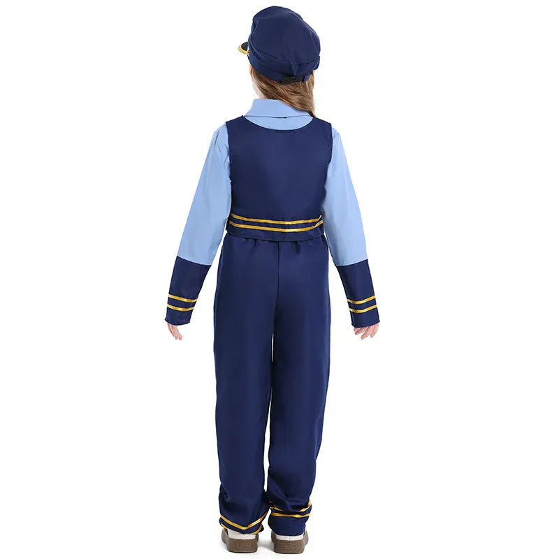 Kids Police Costume Set – Boys & Girls Halloween Cosplay Outfit | Sizes XS (2–4Y) to XL (10–12Y)