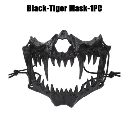 Halloween Skull Party Mask Anime Dragon God Skeleton Half Face Masks Bone Skull Animals Mask Cosplay Dance Prom Costume Props