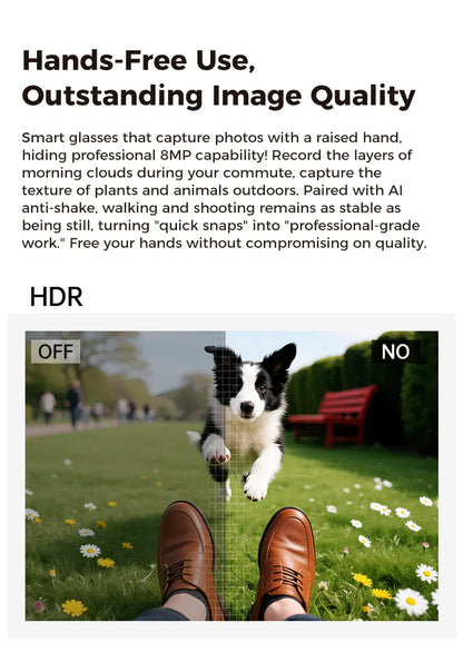 Smart AI Glasses – 8K Camera, Real-Time Translator & Photo/Video Recording Wearable