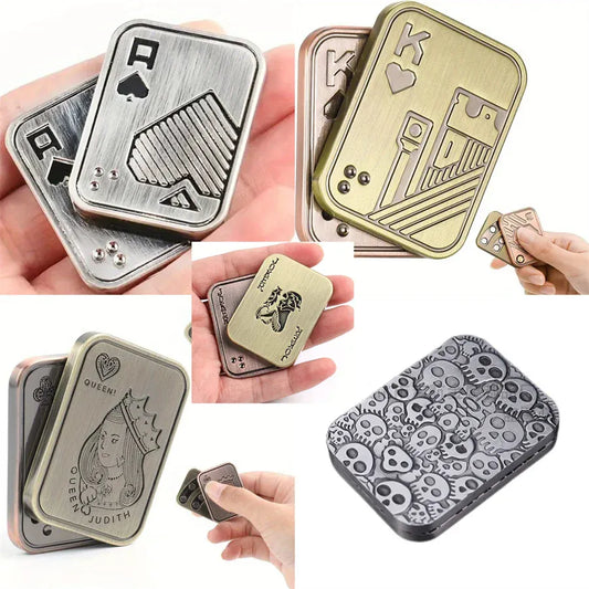 Metal Haptic Coin Fidget Slider | Poker Card Push Desk Toy Metal Haptic Coin Fidget Slider | Poker Card Push Desk Toy