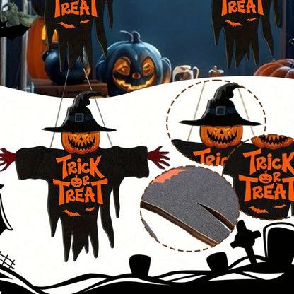 Halloween Trick or Treat Wooden Sign – Spooky Monster Door & Wall Decor