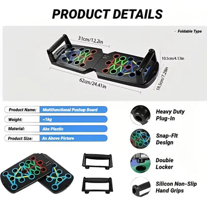 Portable Multifunctional Push-up Board - Fitness and Muscle Training Device Home Workout Set Foldable Push Up Bar Resistance