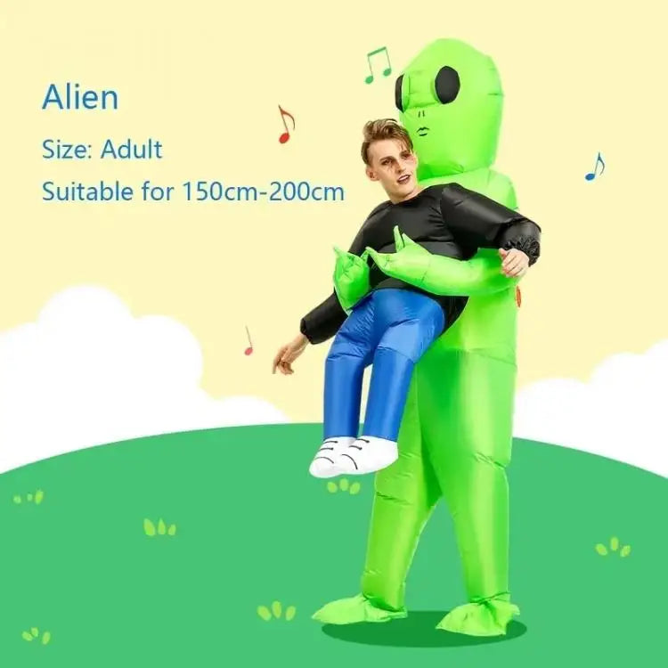Inflatable Alien Halloween Costume – Scary Green Monster Suit for Kids & Adults | Small (120–150 cm) & Large (150–190 cm)