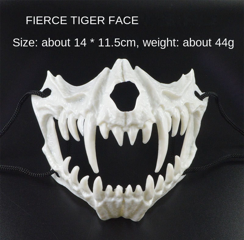 Dragon God Half Face Mask – Fierce COS Costume Mask for Halloween & Cosplay