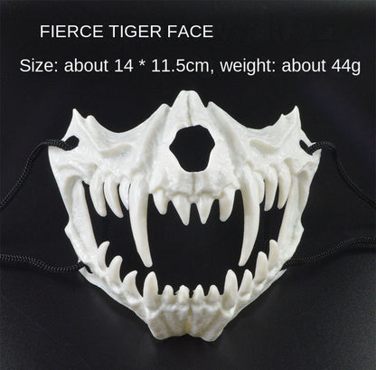 Dragon God Half Face Mask – Fierce COS Costume Mask for Halloween & Cosplay