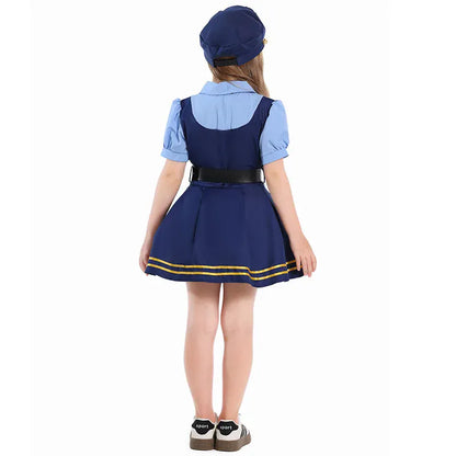 Kids Police Costume Set – Boys & Girls Halloween Cosplay Outfit | Sizes XS (2–4Y) to XL (10–12Y)