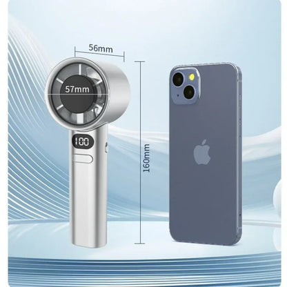Portable Handheld Ice Cooling Fan — USB Rechargeable, 6-Hour Battery, 120-Speed Control