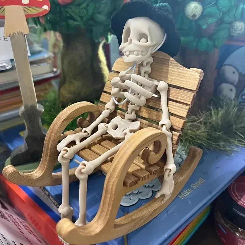 Poseable Skull Fridge Magnet – Funny Magnetic Skeleton Decoration