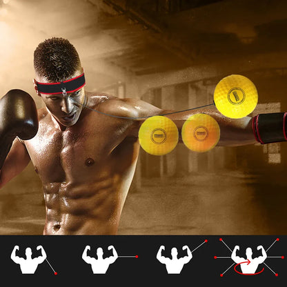 MMA Boxing Speed Ball Head-Mounted Pu Training Hand Eye Reaction Home Sandbag Fitness Equipment Gym Muay Thai Fighting Pressure