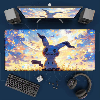 Japan Anime P-pokemon Mousepad Xxl Large Computer Gamer Desktop Decoration Office Mice Pad Kawaii Mimikyu Lock Edge Keyboard Mat