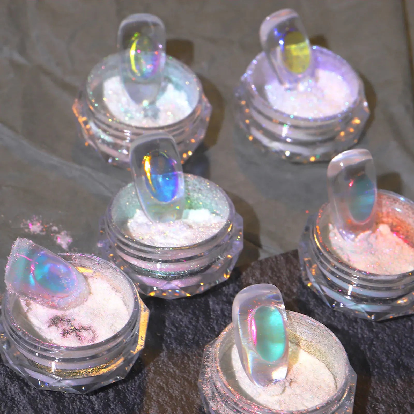 Aurora Chrome Nail Glitter Powder | Rainbow Mirror Laser Pigment for Nail Art Aurora Chrome Nail Glitter Powder — Rainbow Mirror & Laser Gel Pigment for Nail Art