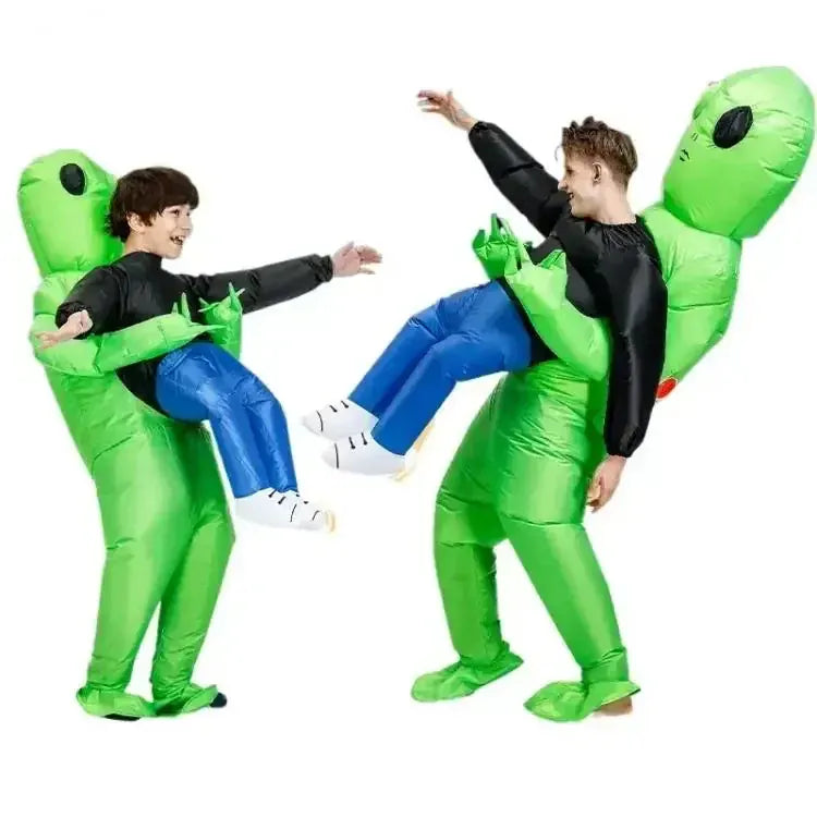 Inflatable Alien Halloween Costume – Scary Green Monster Suit for Kids & Adults | Small (120–150 cm) & Large (150–190 cm)