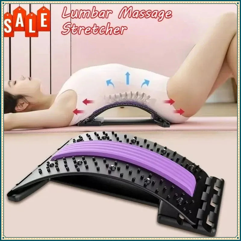 Back Stretcher Board – Adjustable Lumbar Support with Magnetic Massage Points for Home Use