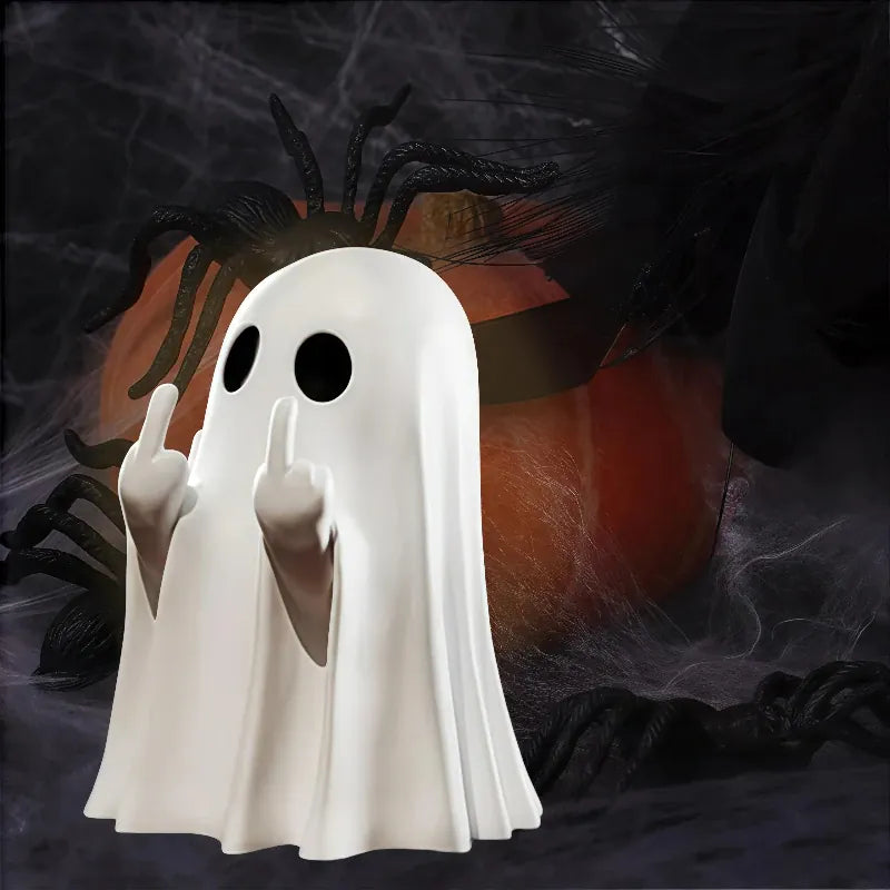 Cheeky Ghost Desktop Sculpture – Funny Spooky Home Decor Figurine