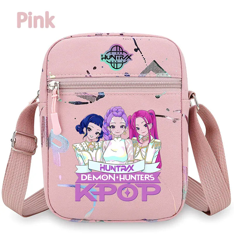 kpop Demon Hunters crossbody phone bag HUNTRX single shoulder pouch k-pop Rumi Huntrix coin wallet purse k pop Warriors Handbag