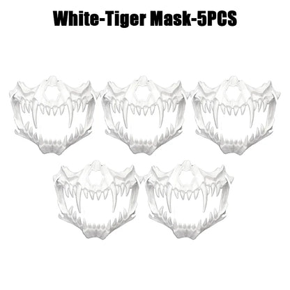 Halloween Skull Party Mask Anime Dragon God Skeleton Half Face Masks Bone Skull Animals Mask Cosplay Dance Prom Costume Props