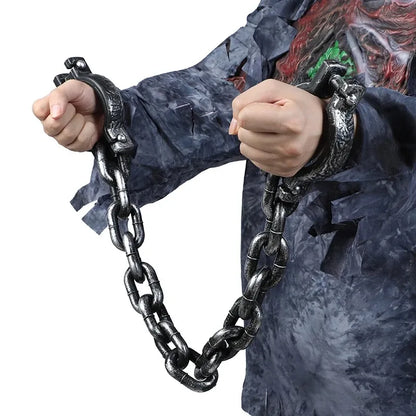Halloween Costume Chain & Cuff Prop Set – Plastic Prisoner & Zombie Accessories