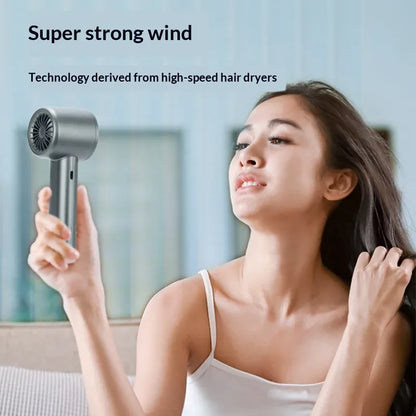 Portable Handheld Ice Cooling Fan — USB Rechargeable, 6-Hour Battery, 120-Speed Control