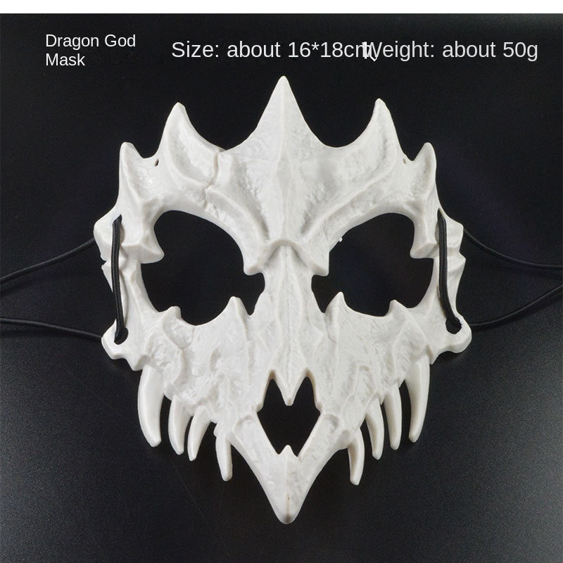 Dragon God Half Face Mask – Fierce COS Costume Mask for Halloween & Cosplay
