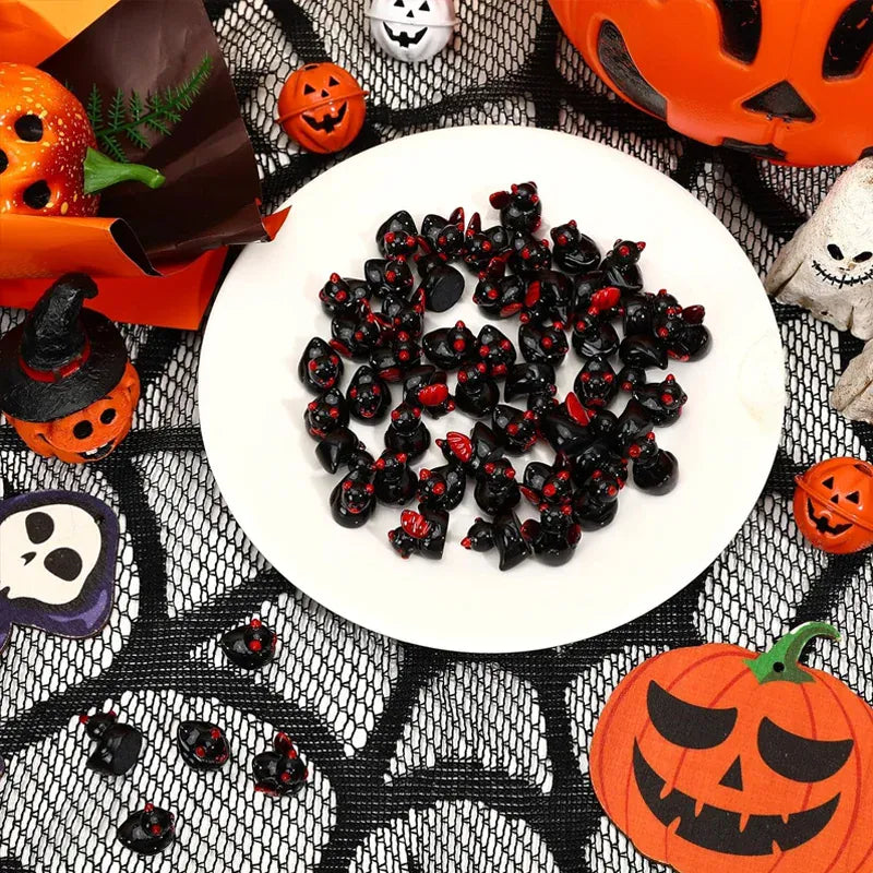 Mini Halloween Black Devil Ducks – Spooky Resin Figurine Set for Decor & Collecting