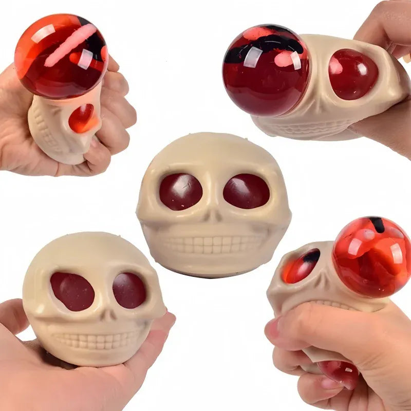 Skull Squeeze Stress Ball – Spooky Sensory Fidget Toy for Kids & Adults