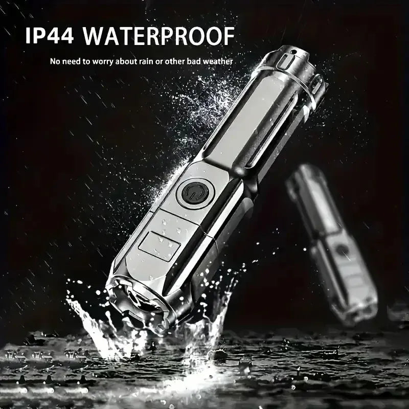 Compact LED Flashlight – USB Rechargeable, Waterproof & Zoomable | Camping, Fishing & Everyday Carry