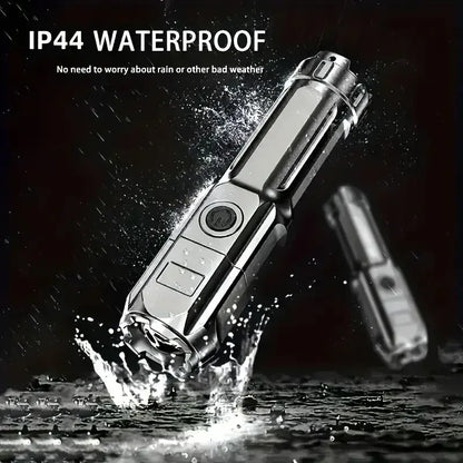 Compact LED Flashlight – USB Rechargeable, Waterproof & Zoomable | Camping, Fishing & Everyday Carry