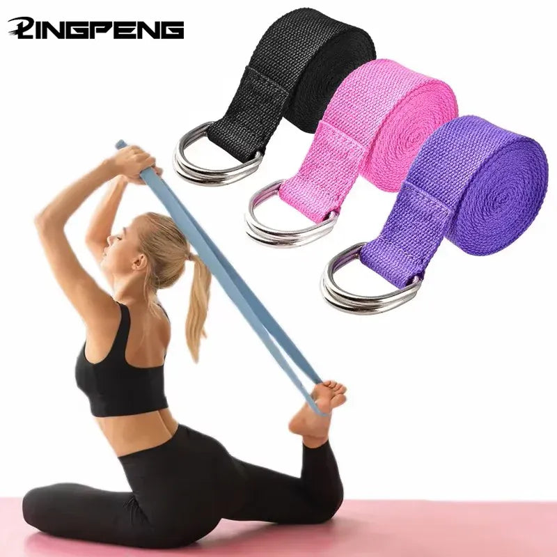 Yoga Strap – Adjustable D-Ring Stretching Belt for Yoga, Pilates & Flexibility Training